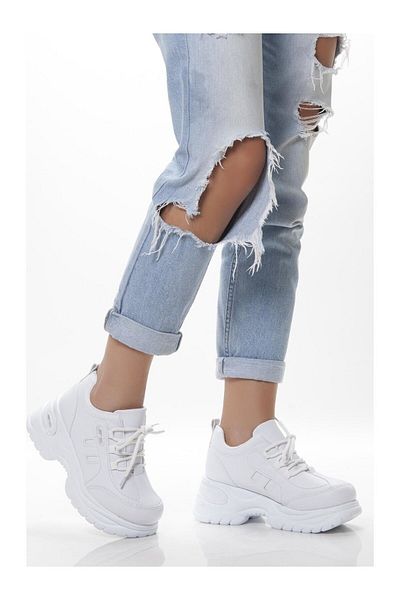 Brs White High Sole Women's Sports Shoes