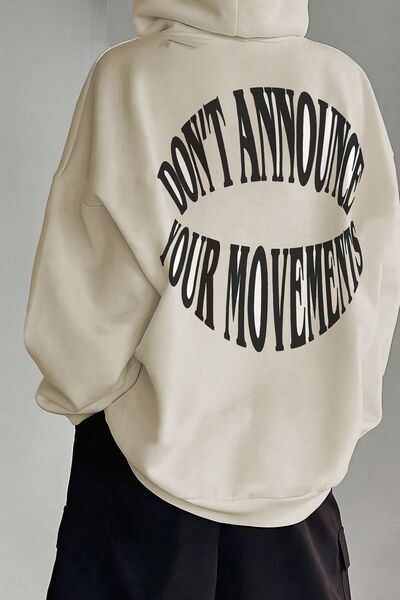 Trendseninle Dont Hoodie Sweatshirt Bej