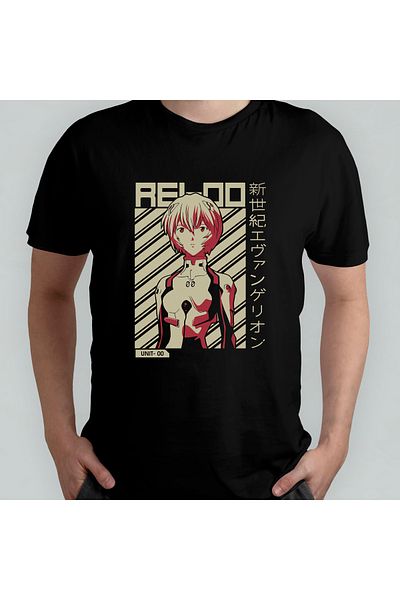 Pixxa Μπλουζάκι Neon Genesis Evangelion Rei με μοτίβο 100% βαμβακερό με λαιμόκοψη - 1