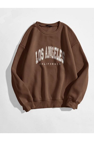 Trendseninle Γυναικείο φούτερ καφέ Los Angeles