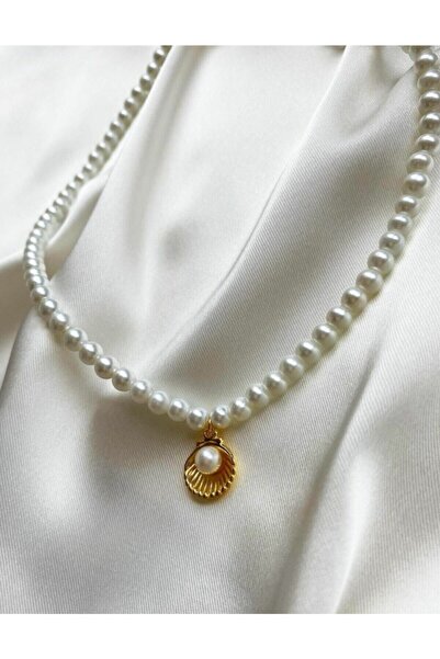 Asia Chic Kadın Beyaz İnci Istiridye Kolye