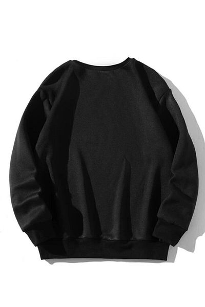 Trendseninle Γυναικείο φούτερ με στάμπα Moon Μαύρο Oversize
