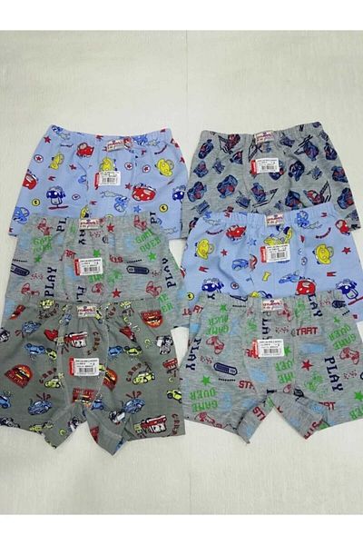 bonbonetti chocolate baby&kids Πακέτο 6 μπόξερ για αγόρια με σχέδιο αυτοκινήτου