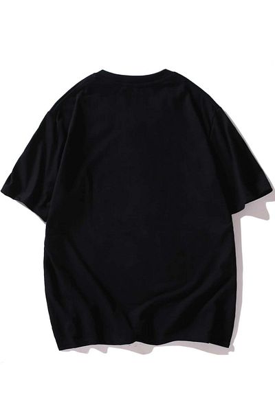 Trendseninle Ανδρικό μαύρο μπλουζάκι Tokyo με στάμπα oversize μπλουζάκι