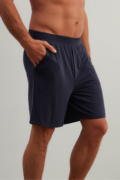 Syah Erkek Flamlı Modal Cepli Şort