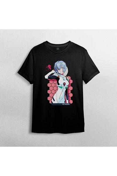 Pixxa Μπλουζάκι Neon Genesis Evangelion Rei με μοτίβο 100% βαμβακερό με λαιμόκοψη - 2