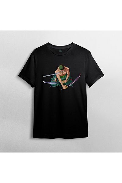 Pixxa Μπλουζάκι One Piece Roronoa Zoro Crew Neck 100% βαμβακερό - 2