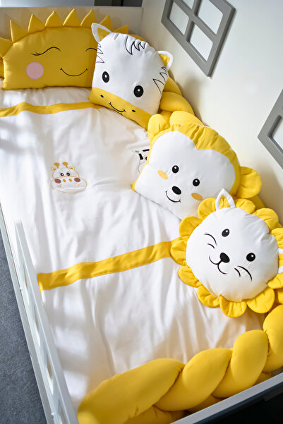 Kista Baby Montessori Bebek Uyku Seti Örgü Yan Korumalı Uyku Seti 90x190 100x...