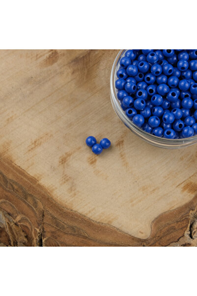 Prestij Boncuk 500 جرام 6 ملم خرز مكرامية أزرق داكن - موديل-08