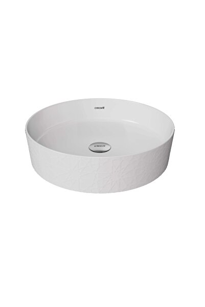 Creavit LP140RÖL Loop Yuvarlak Çanak Lavabo Ø40 cm Selçuklu Rölyef Uygulamalı