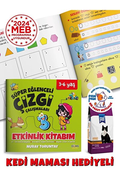 Gong 3-6 Yaş Süper Eğlenceli Çizgi Çalışmaları Çocuk Etkinlik Kitabım