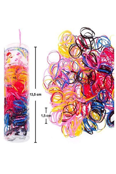 Asa Bebek Çocuk Marbled Tube Hair Braiding Elastic Perm Elastic-400 Pieces -1.5 Cm