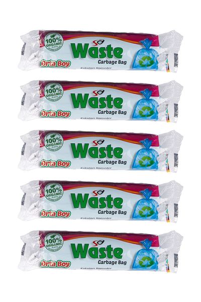 SA WASTE Medium Size Garbage Bag 55*60 CM 5 Pieces ROLL 75 PIECES