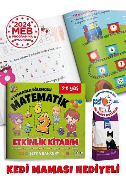 Ya-Pa Yayınları Gong Yayıncılık - 3-6 Yaş Oyunlarla Eğlenceli Matematik Çocuk Etkinlik Kitabım