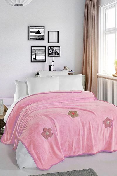SİHİRLİ AYAKLAR Pătură dublă cu model de flori colorate - Wellsoft 180x220