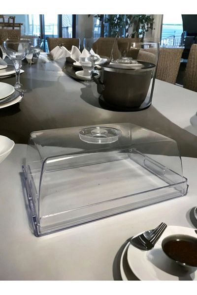Store Presentation Tray Transparent Glass Plexiglass 26.5*19.5*33 Cm Cake