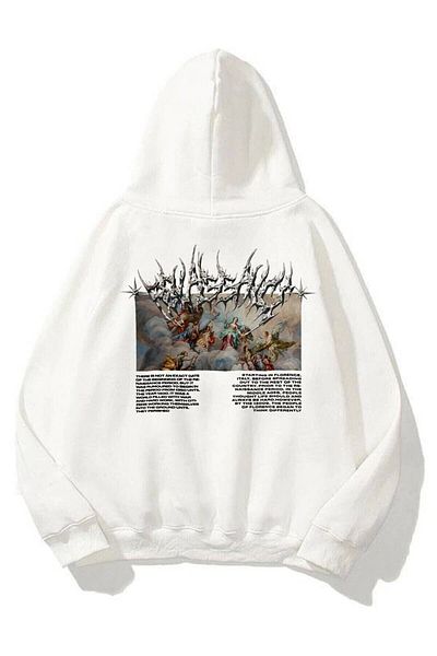Trendseninle Unisex Φούτερ Angel Λευκό