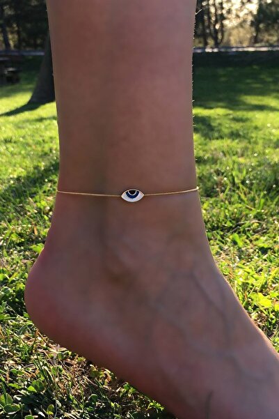 Histakı Gold Thin Italian Chain Eye Detailed Anklet