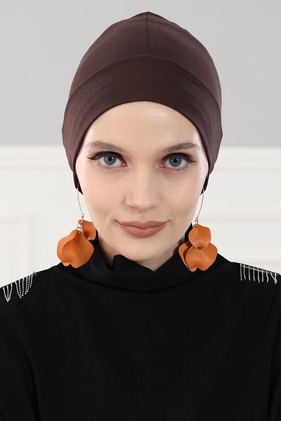 Aisha's Design غطاء محرك السيارة القطني الممشط - بني، موديل B-37