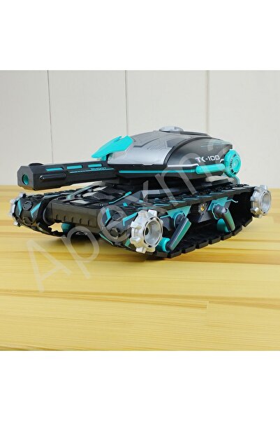 Apexma 2.4GHz Uzaktan Kumandalı Şarjlı 4WD Paletli Su Bombası Atan Rc Savaş T...