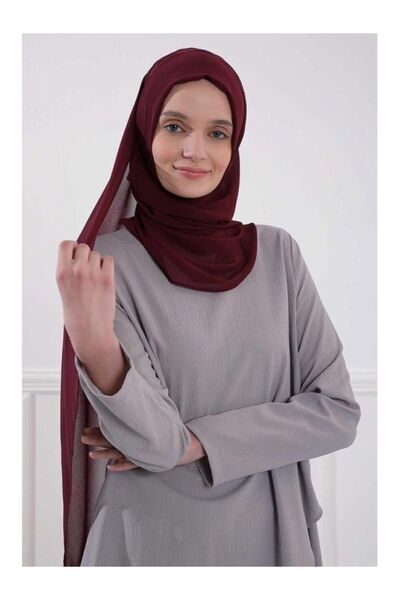 Aisha's Design Classic Design Practical Chiffon Shawl, Burgundy, Ps-11, Burgundy