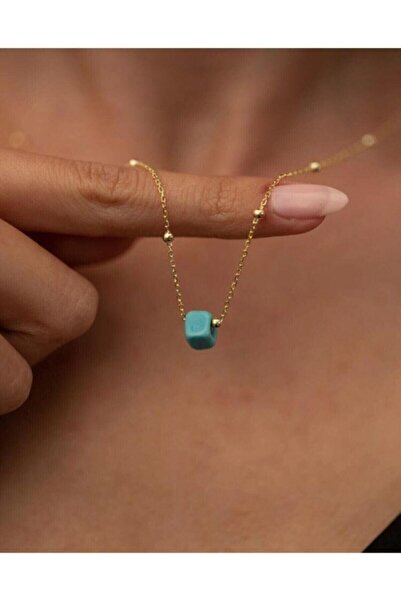Naz Hediyelik Market Naz Bijuteri Mavi Boncuklu Kolye 45 cm