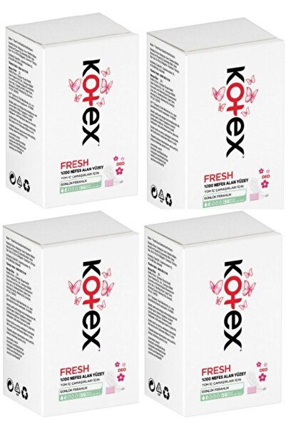 Kotex Ince Gunluk Ped 56'lı Deo X 4 Adet