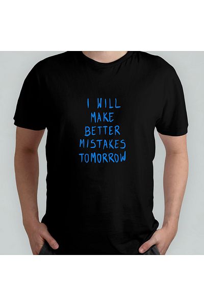 Pixxa T-Shirt Crew Neck 100% βαμβακερό - Θα κάνω καλύτερα λάθη αύριο - 1