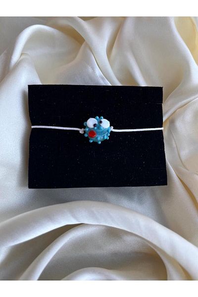 PEONY - peonyofficiall Cookie Monster Glass Murano Bracelet White String Bracelet