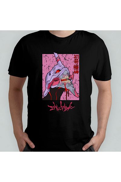 Pixxa Μοντέλο μπλουζάκι Neon Genesis Evangelion 100% Cotton Crew Neck - 2