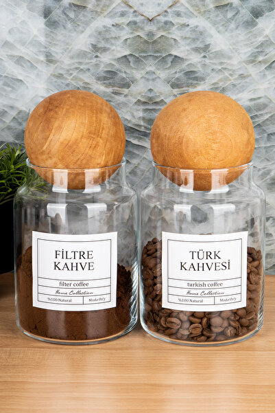 MODA OZY 800ml Turkish Coffee Set of 2 - Vacuum Storage Container with Ball Lid and Filter (Label Included)