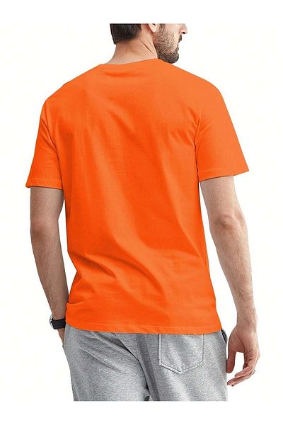 Trendseninle Tricou oversize cu imprimeu Orange Running Horse pentru bărbați