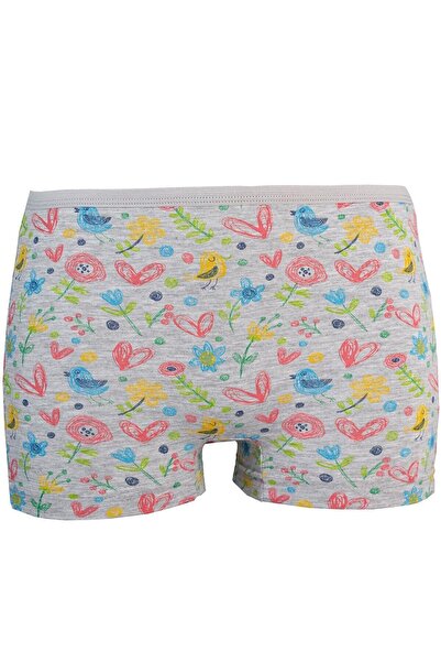 jilly jo White Cotton Patterned Girl's Boxer Set of 6