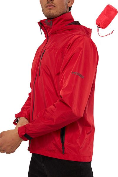 GHASSY CO. Ghassy Co. Pelernă de ploaie căptușită 3D pentru bărbați cu glugă - Windbreaker cu geantă portabilă ascunsă