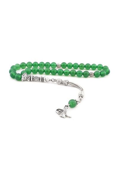 RD EKOAVM Globe Cut Green Agate Rosary