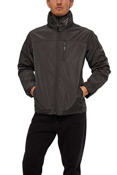 GHASSY CO. Ανδρικό κρυφό γιακά με κουκούλα με επένδυση 3D με φορητή τσάντα αντιανεμικό αδιάβροχο