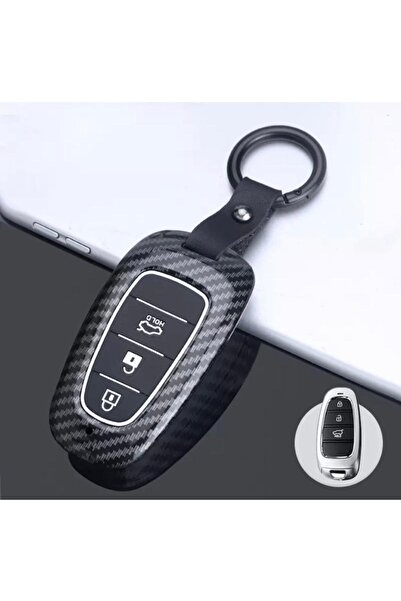 AYZ GARAGE Husa pentru chei din material carbon negru pentru Hyundai Tucson (...