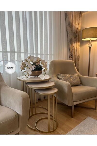 KuraArt 3’lü Seramik Urban Zigon Sehpa