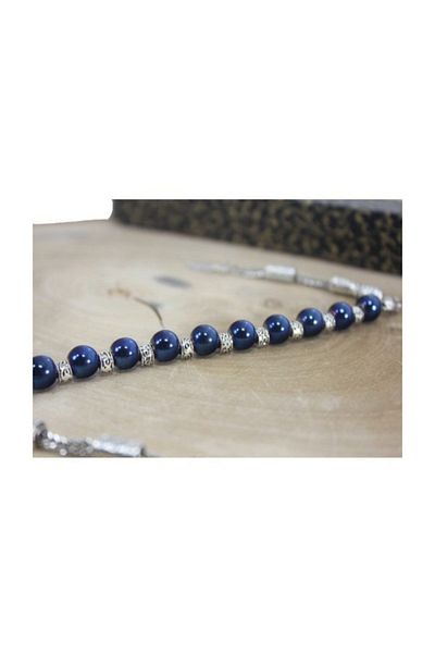 RD EKOAVM 8 Mm Blue Hematite Zaza Rosary Leaf Tipped Zaza Rosary Rdt2383