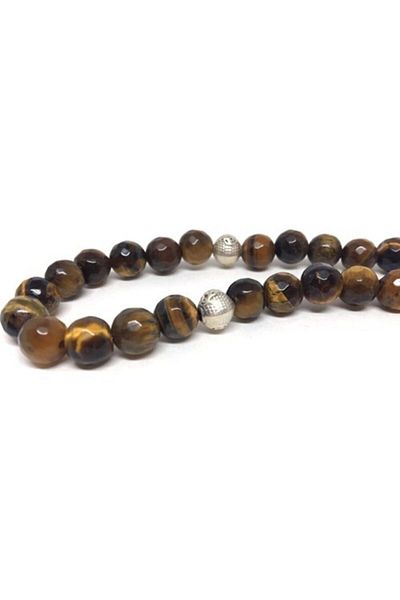 RD EKOAVM Unisex Faceted Cut Tiger Eye Rosary