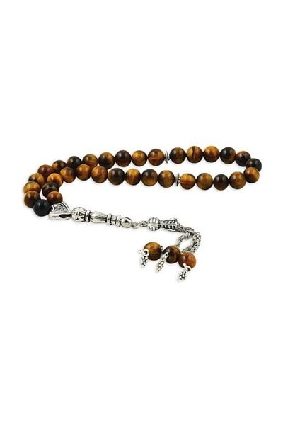RD EKOAVM Globe Cut Tiger Eye Stone Rosary