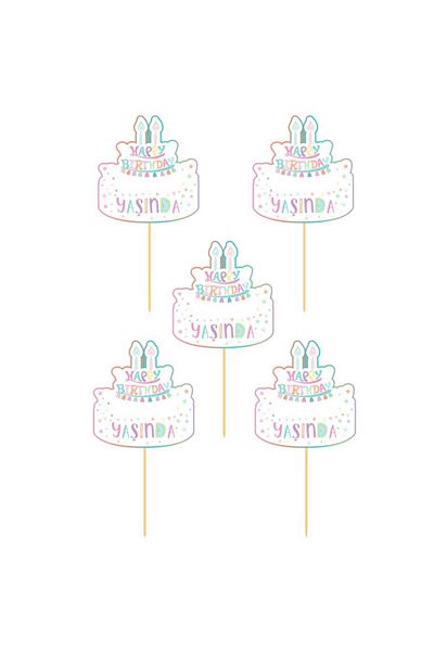 kidspartim Set of 5 Cake Themed Elderly Speech Bubble