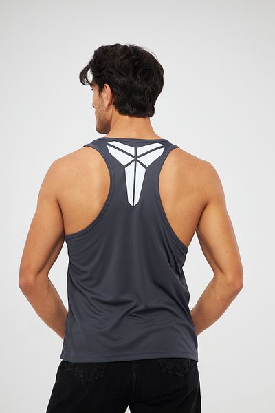YÜKSEL IŞIK Men's Kobe Printed Anthracite Sports Tank Top