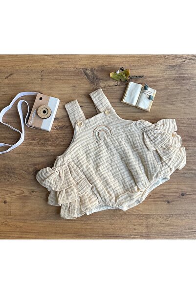 Mini Chics Yulaf Sıfır Kol Bebek Salopet