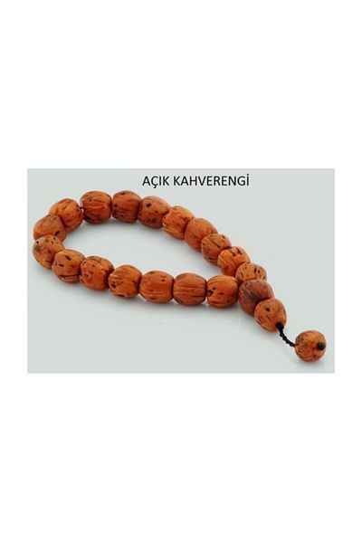 RD EKOAVM 17 Pcs Natural Andız Tree Prayer Beads, Light Brown