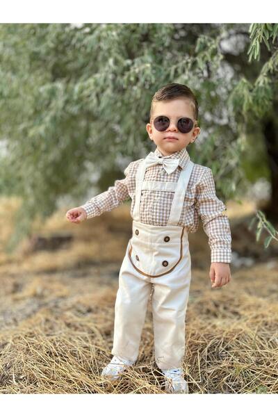 favorimkids طقم قميص بوتي كاريلي مع ربطة عنق مكون من 3 قطع