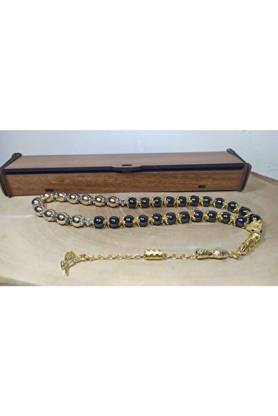 RD EKOAVM Rozariu din hematit placat cu aur de 8 mm calitate A