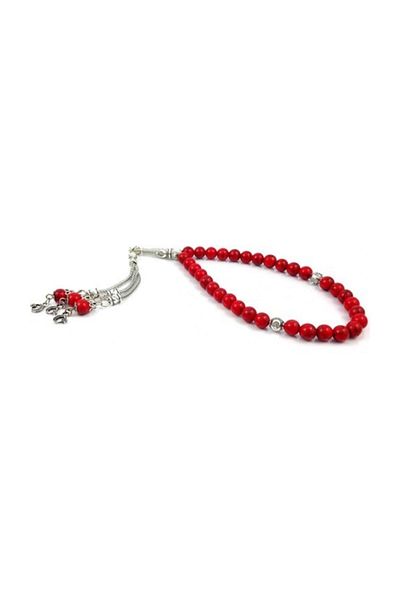 RD EKOAVM Red Howlite 8mm Globe Cut Nature Stone Prayer Beads 1153