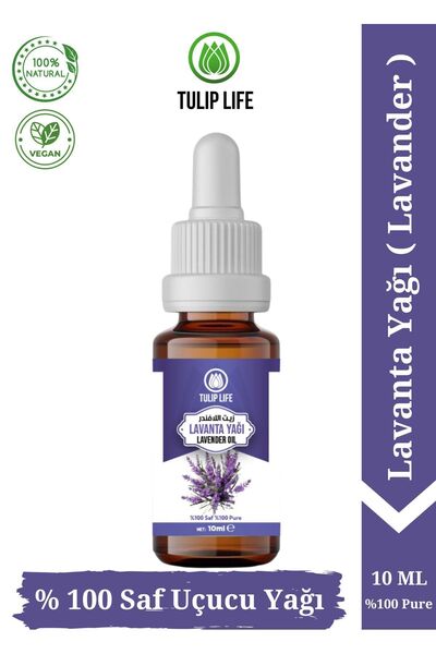 Tuliplife Lavanta Uçucu Yağı Saf ve Doğal  Cam Damlalıklı 10 ml