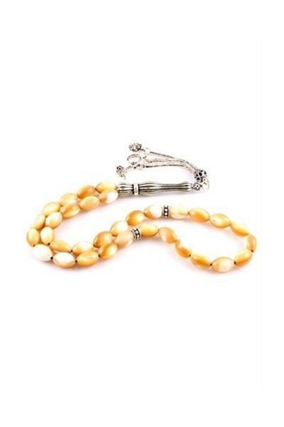 RD EKOAVM Milky Brown Colored Mother of Pearl Natural Stone Rosary